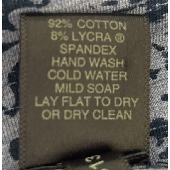 Peruvian Connection Blue Floral Short Sleeve Cotton Blend Midi Dress Size Medium - Picture 7 of 8